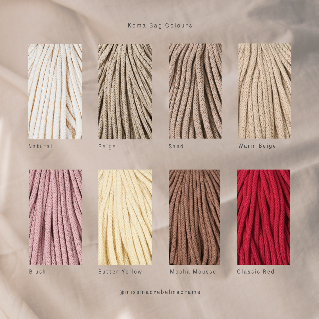 Colours available for koma bags