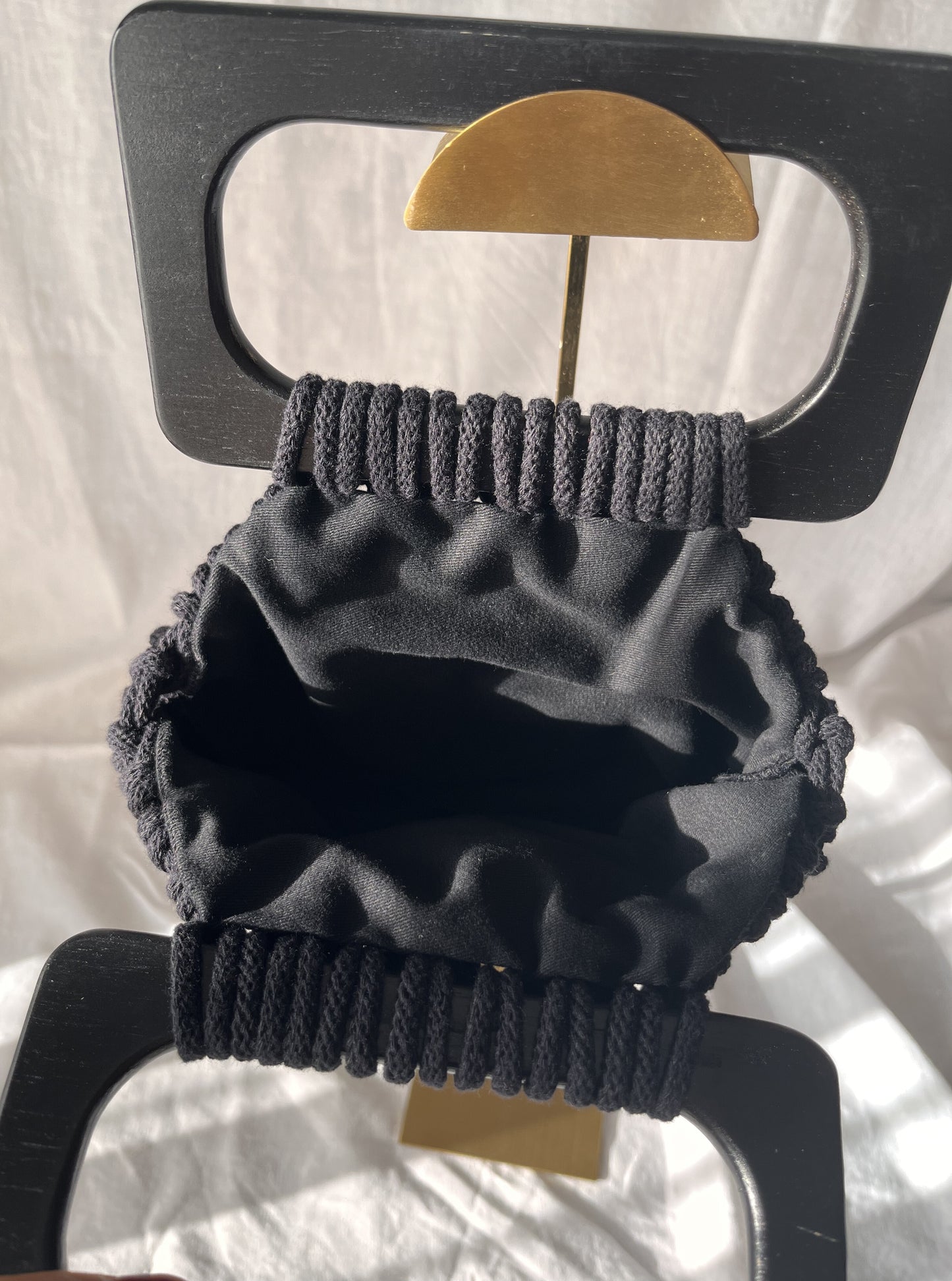 inner lining inside the macrame bag koma bag