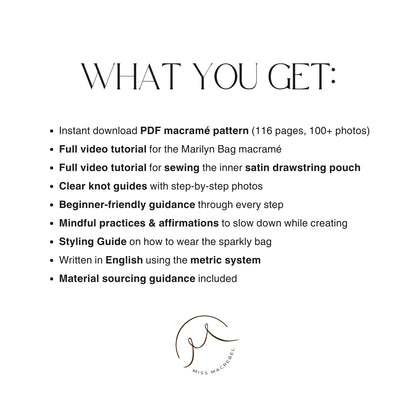 Marilyn Bag - Sparkly Bag –  Mindful Macramé Pattern & Video Tutorial