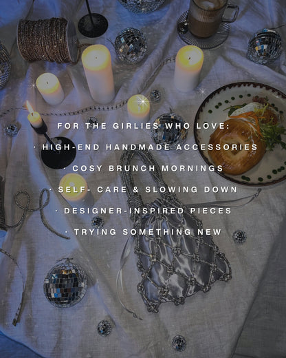 A Premium Galentine’s Experience 💘 |  Feb 15th  | Craft, Brunch & A Designer-Level Sparkly Bag